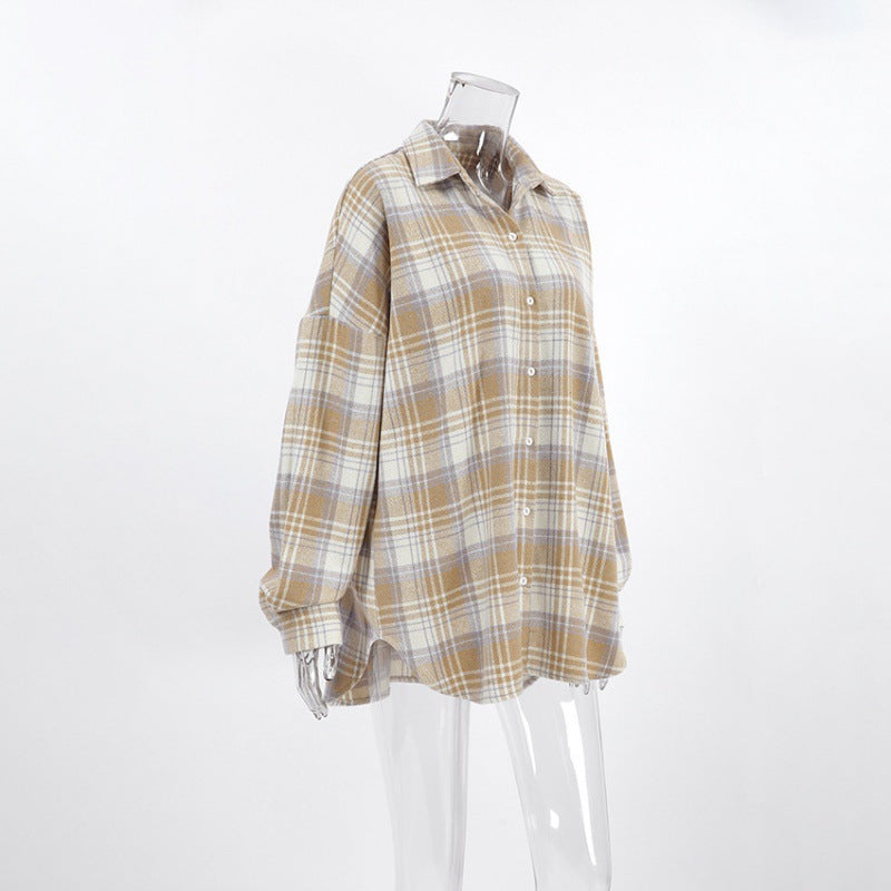 Dame Løst Karoshirt i blødt Flannelstof Stilla