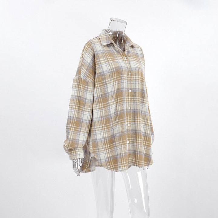 Dame Løst Karoshirt i blødt Flannelstof Stilla