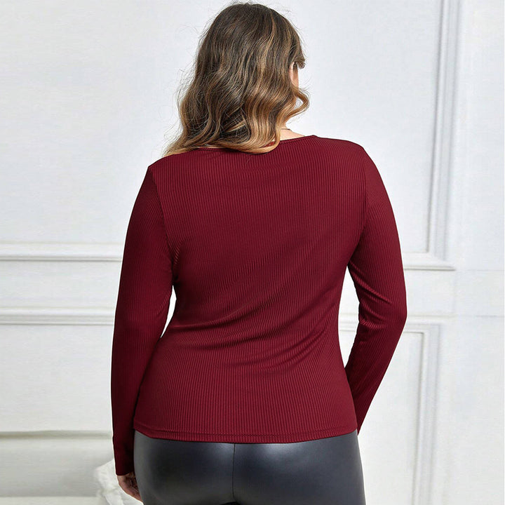 Dame Figurtilpasset Langærmet T-shirt med fashionable Rynkedetaljer Stilla