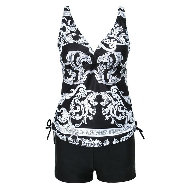 Dame Tankini-sæt med elegant V-hals og figursyende design Stilla