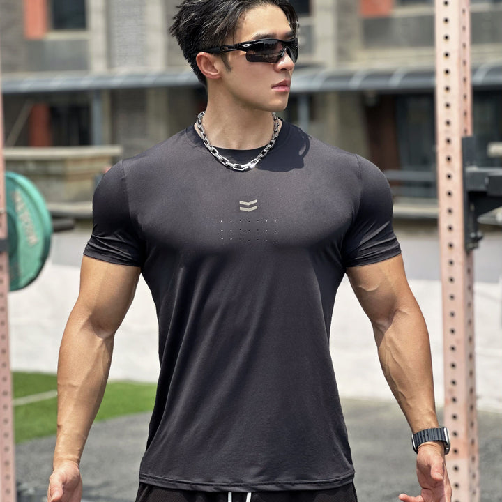 Herrer Sportiv Kompressions-T-shirt med åndbart stof Stilla