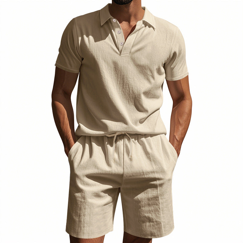 Herre polo skjorte og shorts sæt lavet af åndbart bomuldsblanding med moderne pasform Stilla