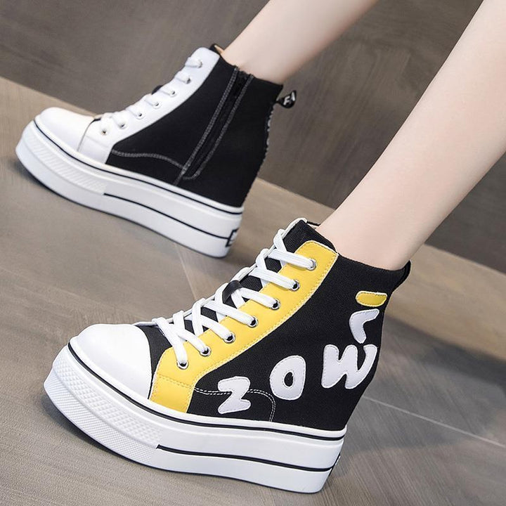 Dame Sporty High-Top Sneakers med mode plateau og kreative detaljer Stilla