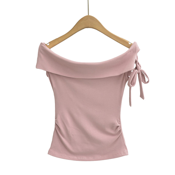 Dame Off-Shoulder Top med elegant omslagdesign og komfortabelt materiale Stilla