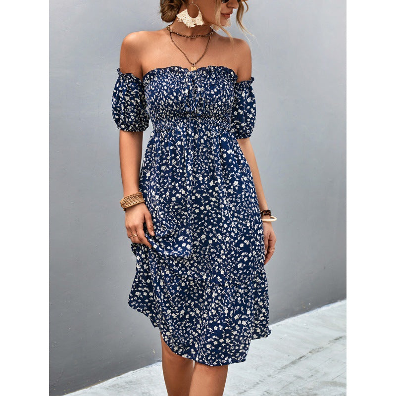 Dame Off-Shoulder Sommerkjole med Blomsterprint Stilla