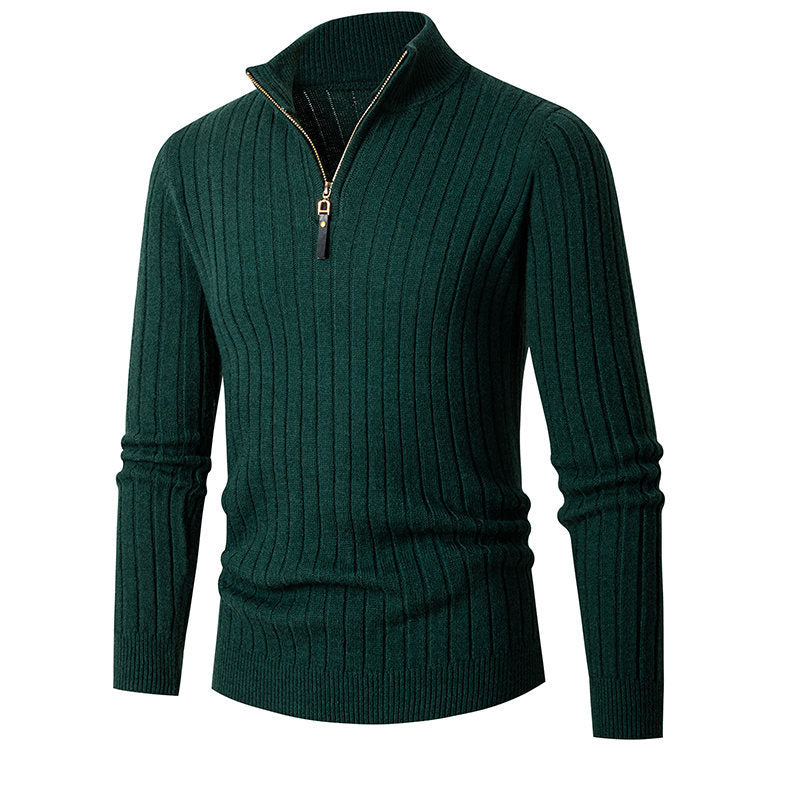 Herrer Ribstrik Zip-Up Pullover Sweater Stilla