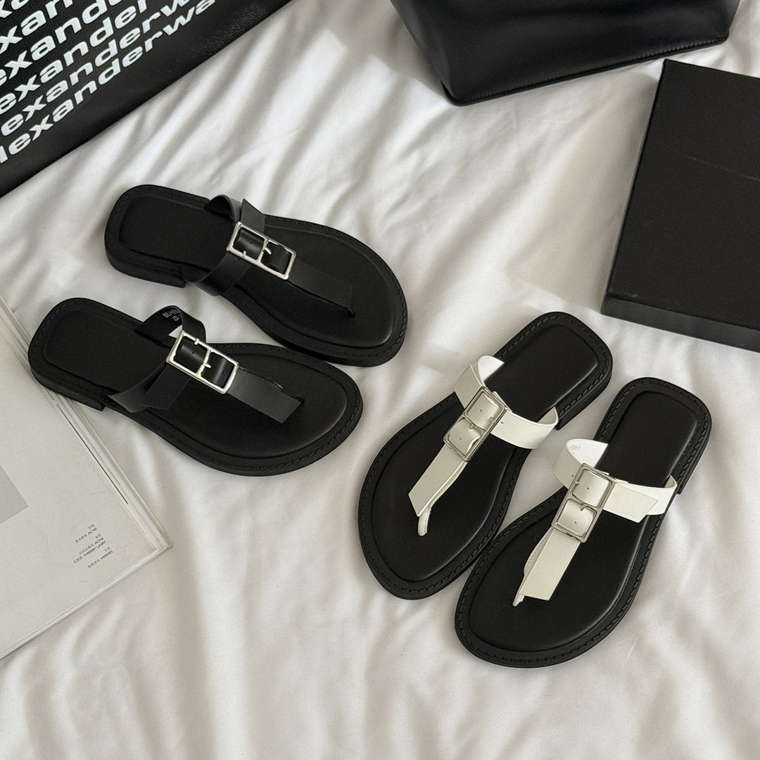 Dame Casual Rem-Detail Flip-Flops Stilla