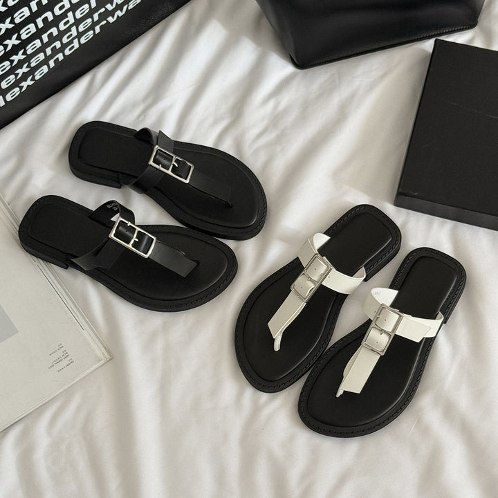 Dame Casual Rem-Detail Flip-Flops Stilla