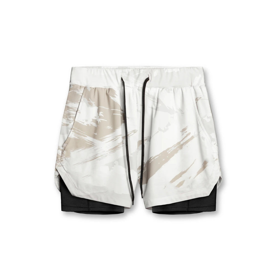Damer Sportslige Dobbelt-shorts med integreret kompressionsunderbukser og elastisk talje Stilla