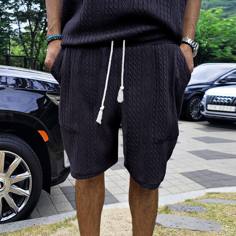 Herrer afslappede cargo-shorts med elastisk talje og praktiske lommer Stilla
