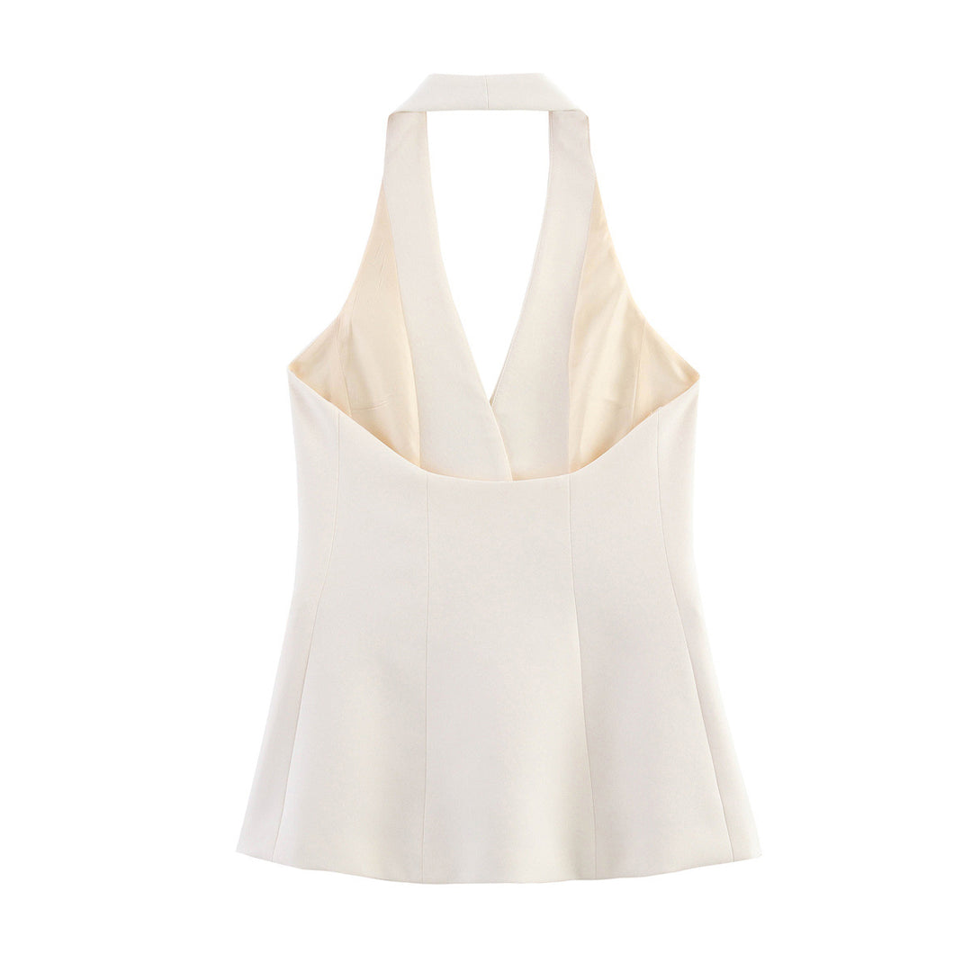 Femme Tailored Halter Blazer Vest Stilla