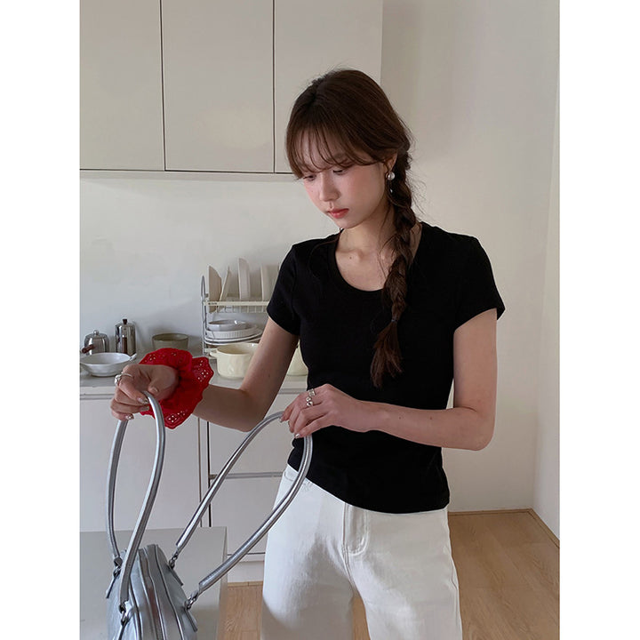 Damer Elegant og behagelig Rundhalset T-shirt Stilla