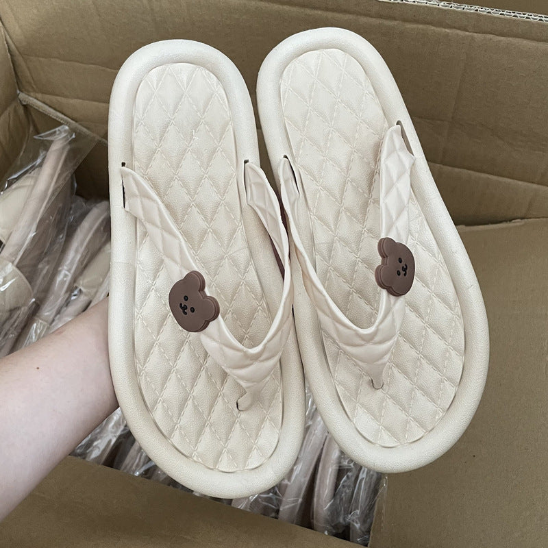 Dame Komfortable og stilfulde pantofler med teddy-motiv Stilla