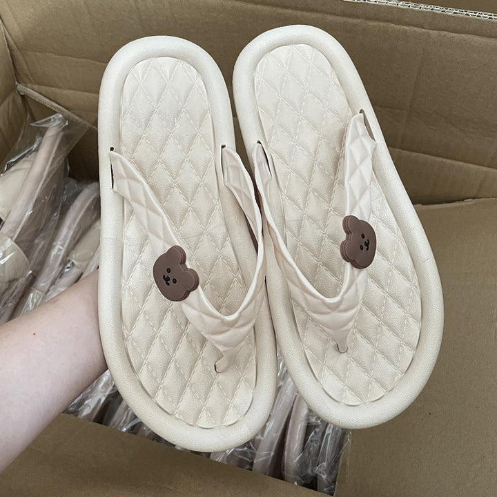 Dame Komfortable og stilfulde pantofler med teddy-motiv Stilla