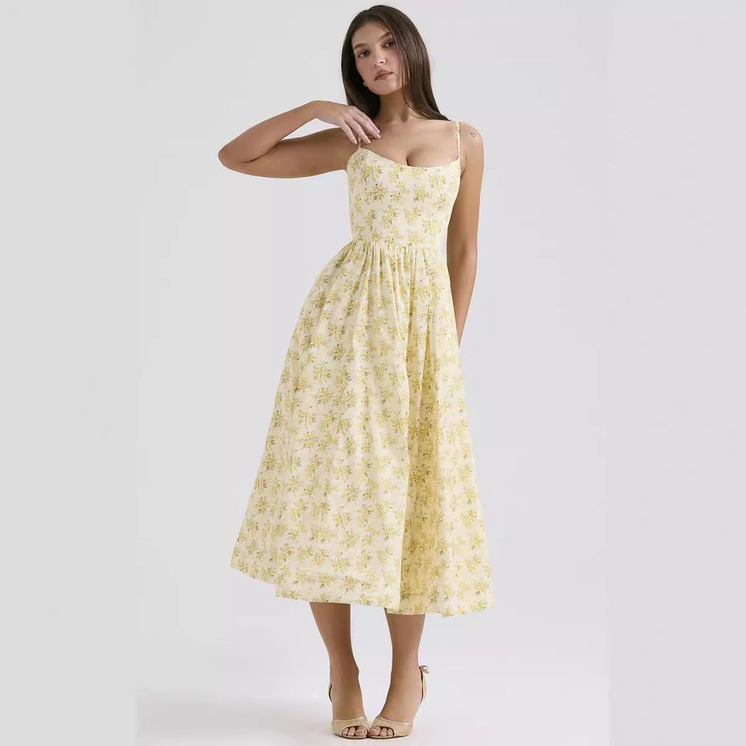 Dame maxi kjole med blomsterprint og elegant, flydende silhuet Stilla