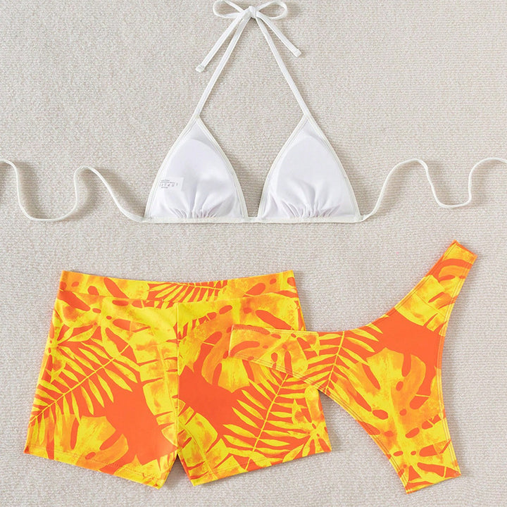Dame Bikini-sæt med trendy palme-design Stilla