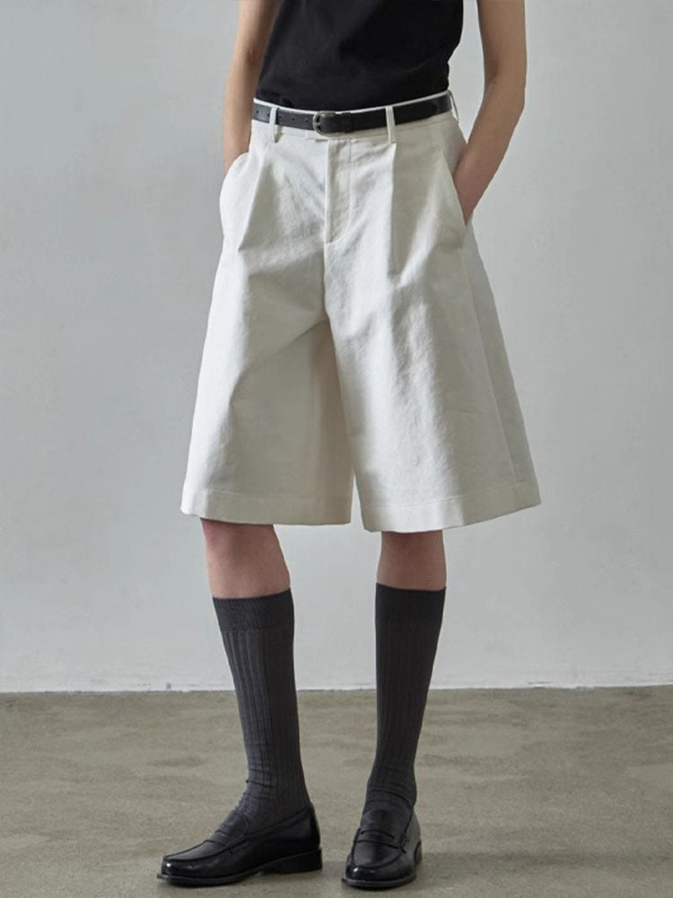 Dame brede shorts med plisseringer og sidelommer Stilla
