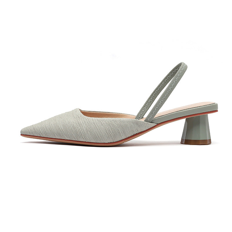 Dame Chic Slingback-hæle med unikt struktureret stof og moderne blokhæle Stilla