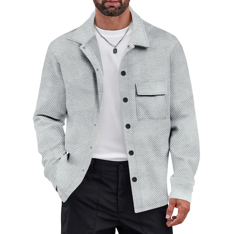 Herrer afslappet button-down skjortejakke med brystlomme og struktureret design Stilla