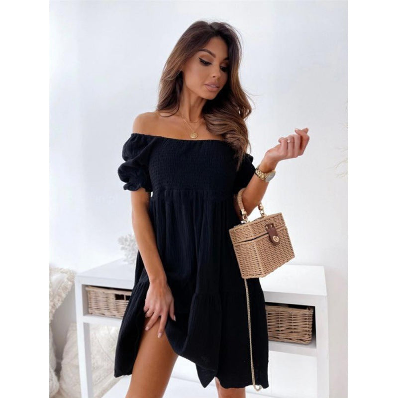 Off-Shoulder-Minikjole med flæser til kvinder Stilla