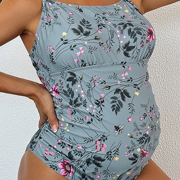Dame Énteil Badeanzug med blomster ruffles detaljer og elastisk design Skovae