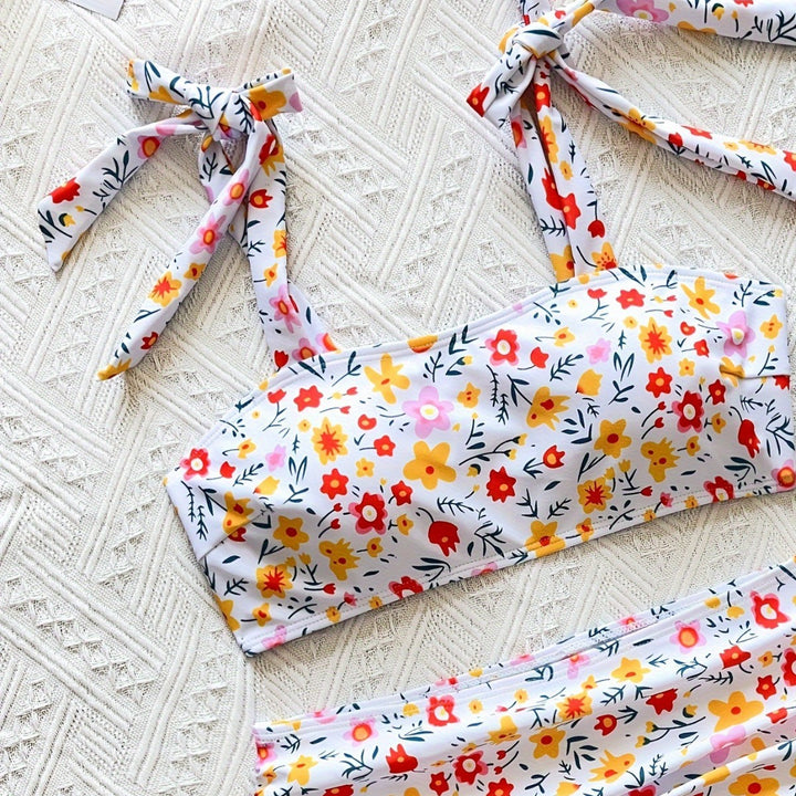 Dame bikini-sæt med høj talje og legende blomsterprint Stilla