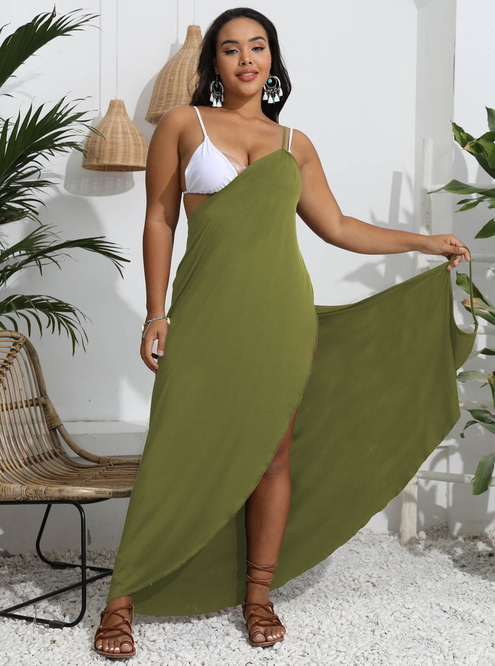 Dame Maxi-kjole med trendy indpakningsdesign Skovae