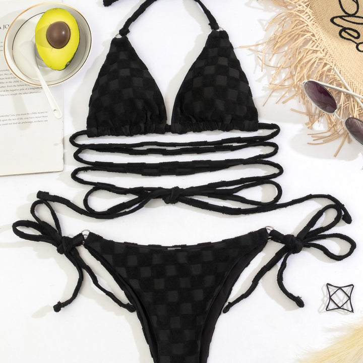 Dame Triangel-Bikini med raffinerede bindeelementer Skovae