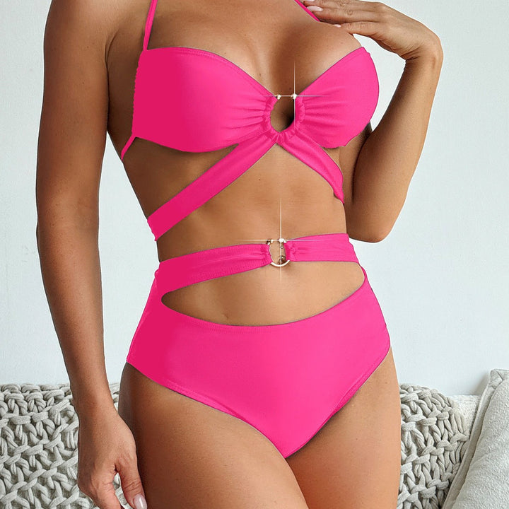 Dame Højskåret Bikini-Sæt med Ringdetalje Stilla
