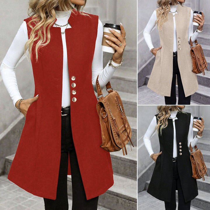 Kvinders elegante vest med knapdetaljer Stilla
