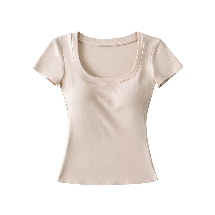 Dame figurtilpasset rundhals T-shirt lavet af kvalitetsbomuld Stilla