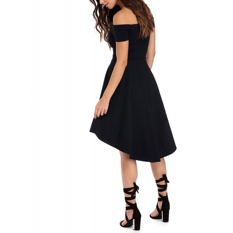 Kvinder Off-Shoulder Kjole med Asymmetrisk Kant og Flydende Nederdel Stilla