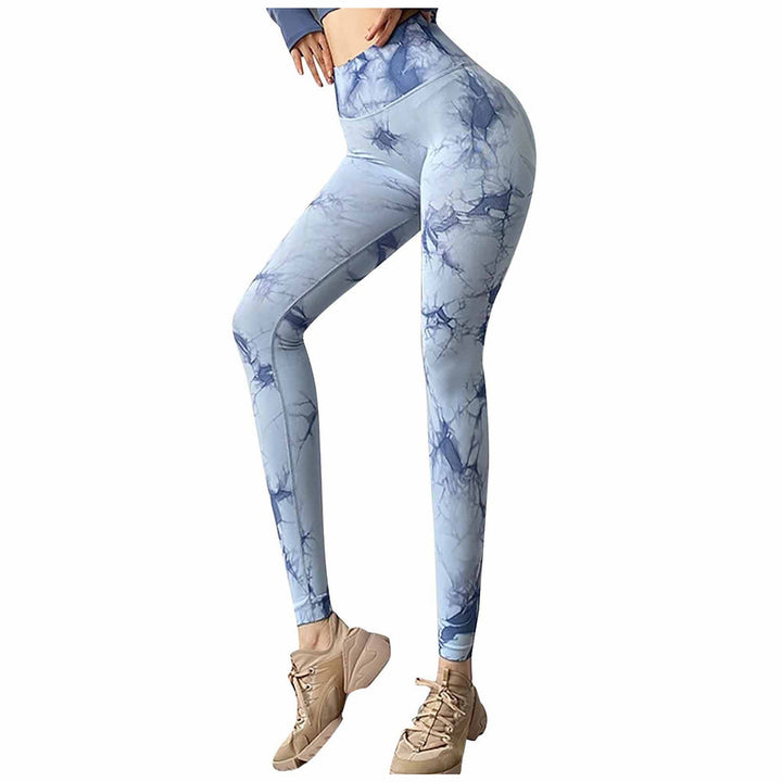 Kvinder Højtaljede Leggings med trendy tie-dye mønster og figur-flatterende snit Skovae