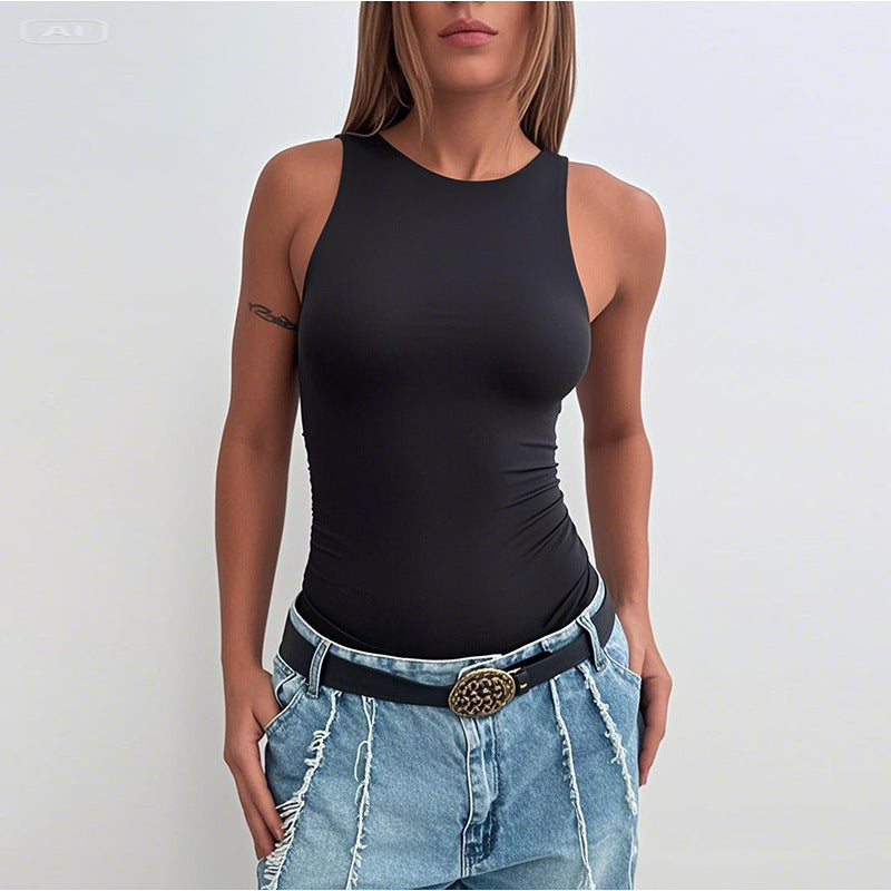 Kvinders bodysuit med elegant volangdetalje Skovae