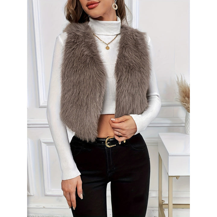 Femme Luksuriøs Kunstpels Vest Stilla