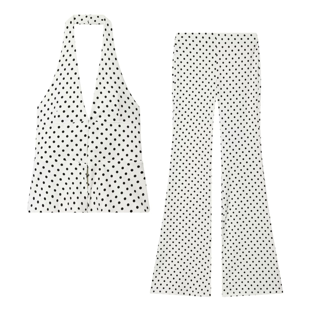 Dame bredbukser med grafisk prikkedesign Skovae