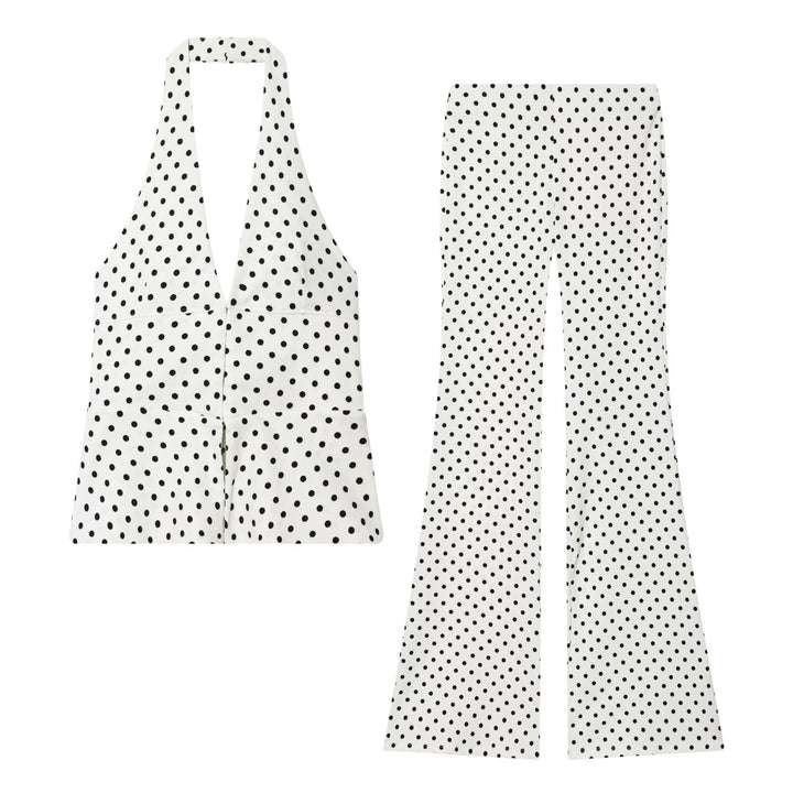 Dame bredbukser med grafisk prikkedesign Skovae