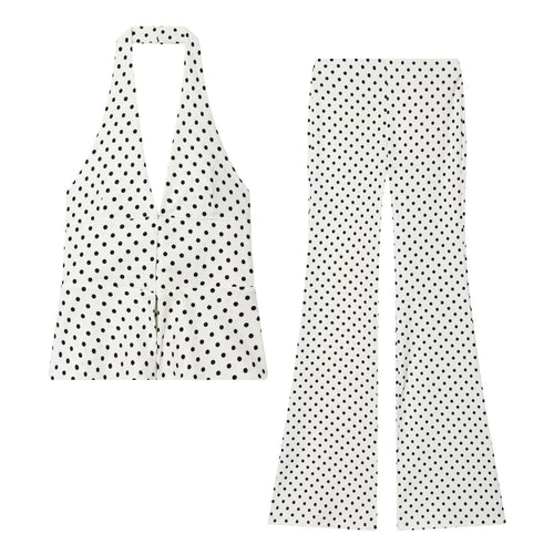 Dame bredbukser med grafisk prikkedesign Skovae