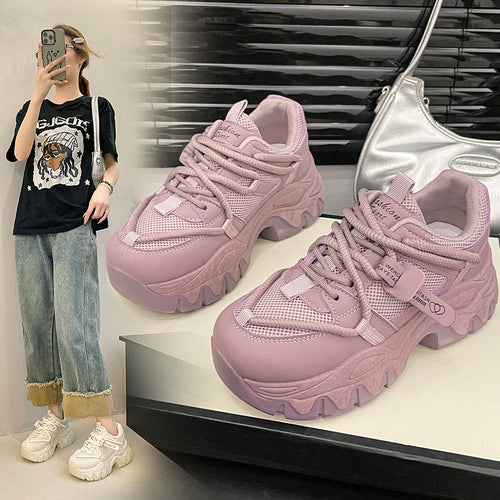 Dame Sporty Chunky Sneakers med stødabsorberende sål og innovativ mesh-konstruktion Stilla
