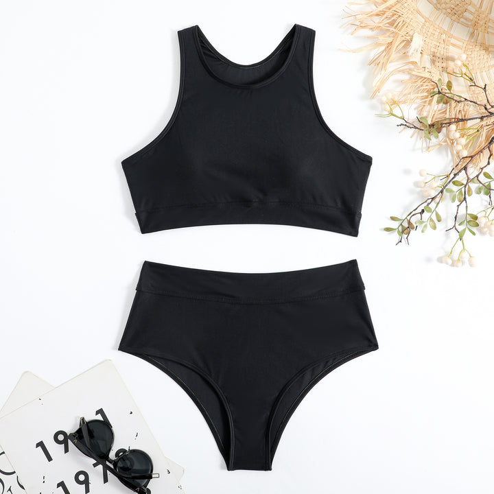 Dame Sporty Bikini-sæt med høj talje og komfortabel top Stilla