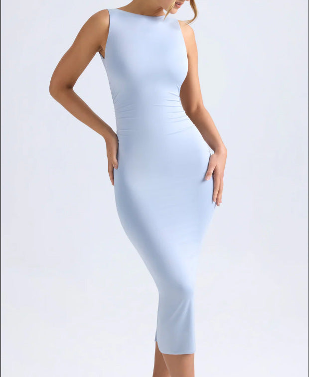 Dame Bodycon Kjole med elegant Ståkrave og smigrende Snit Stilla