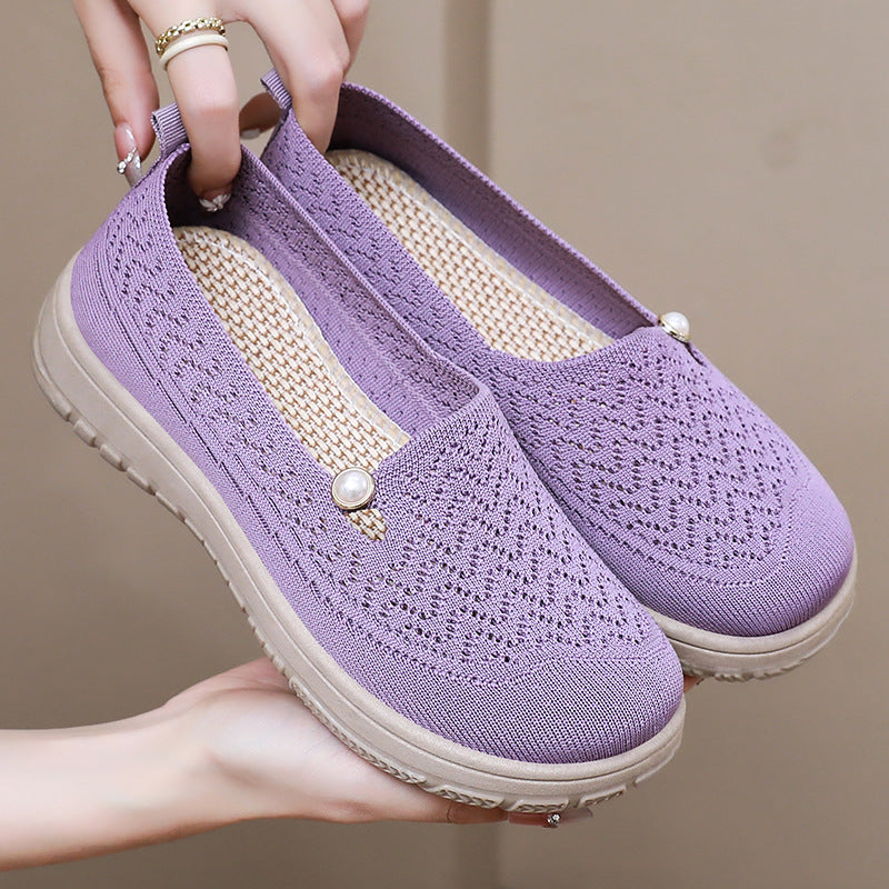 Dame Strik-Slipper med mod fashionable perle og skridsikker sål Stilla