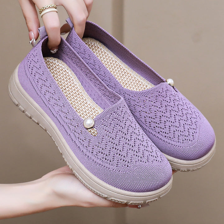 Dame Strik-Slipper med mod fashionable perle og skridsikker sål Stilla