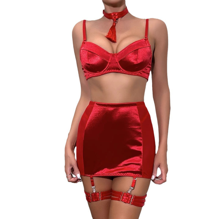 Damer Satin Støtteholder Lingerie Sæt Stilla