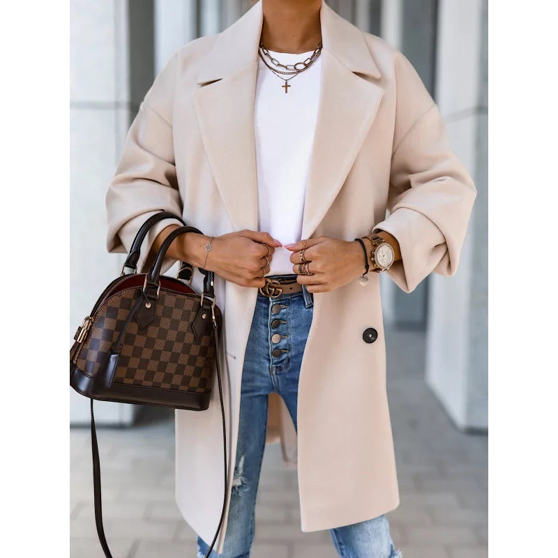 Kvinders elegante og afslappede trench coat med dobbelt knaplukning Stilla