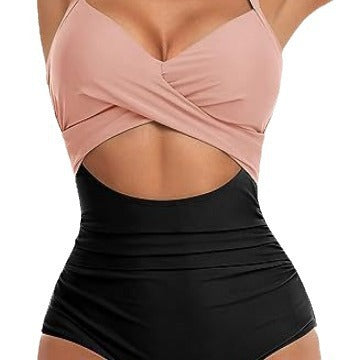 Dame Cut-Out Badedragt med Krydsrem Skovae