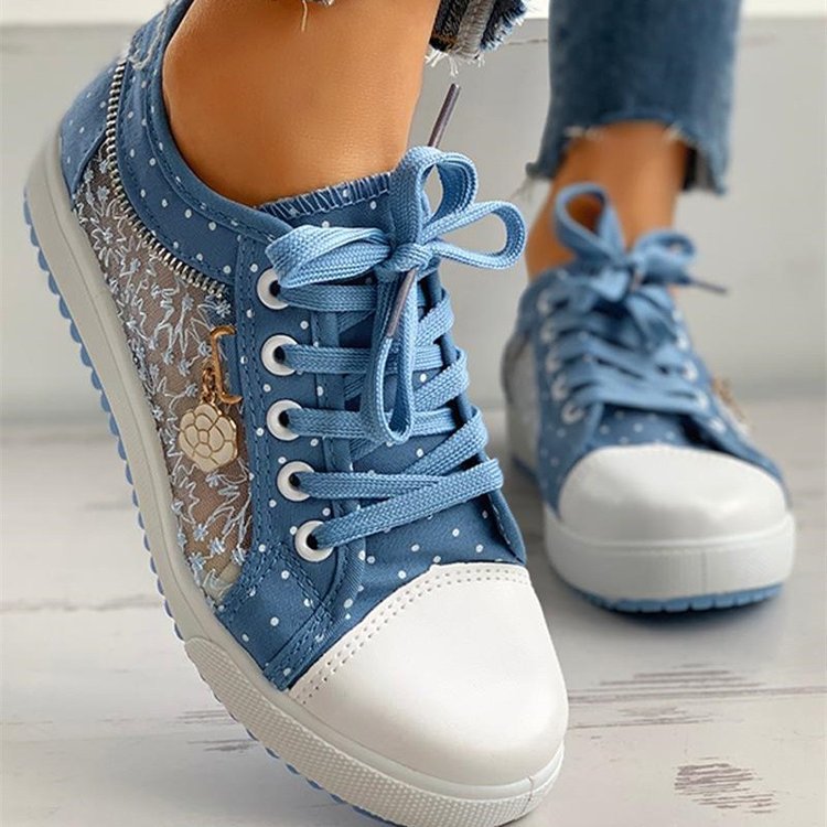 Dame nan lækre sneakers med plateau-sål og sidelukning med lynlås Skovae