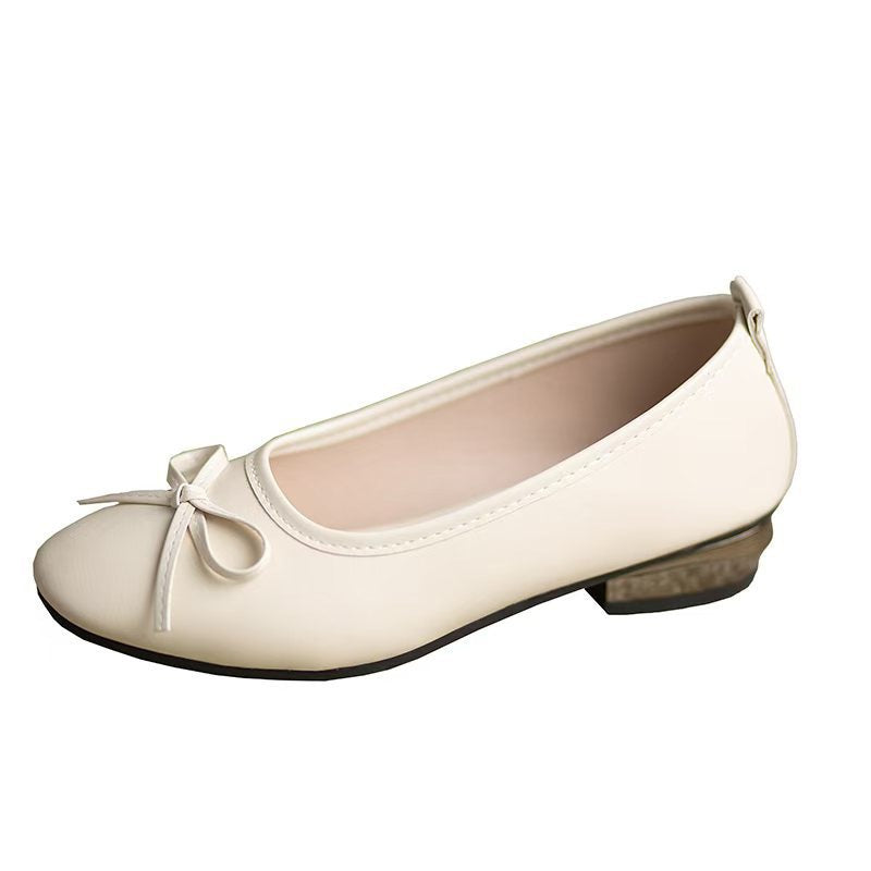 Dame Ballerinas med elegant sløjfe-detalje og komfortabel blokhæl Stilla