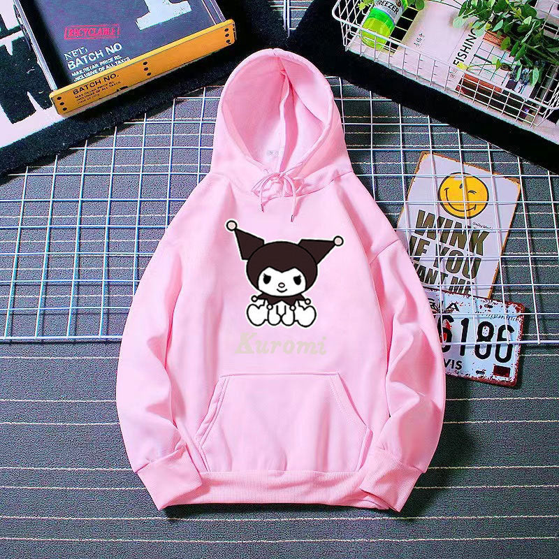 Kvinders hoodie med sødt ko-motiv og høj kvalitet fleece-foring Skovae