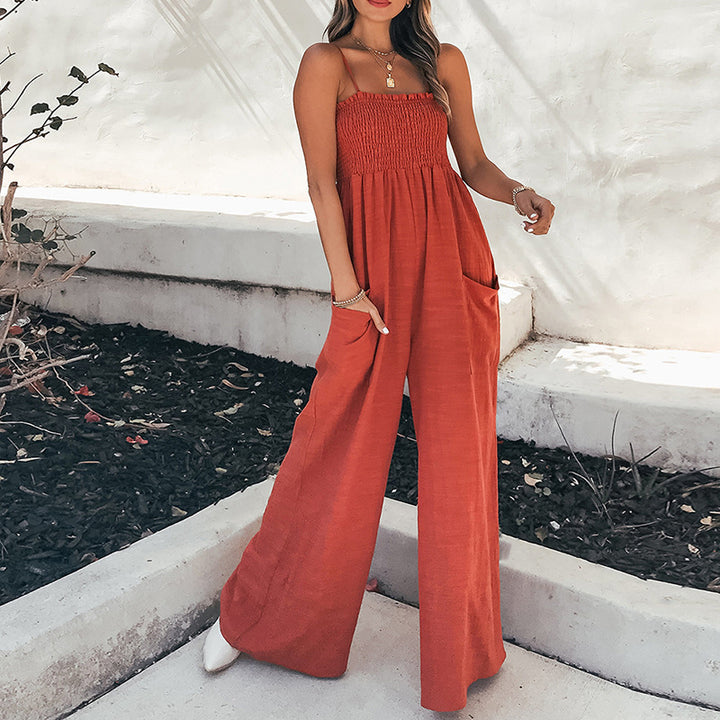 Kvinder Casual Jumpsuit med Bred Skæring og Praktiske Lommer Stilla